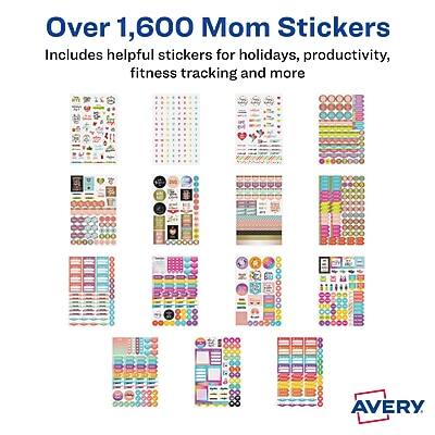 Over 1,600 Mom Stickers  
Includes helpful stickers for holidays, productivity, fitness tracking and more  
AVERY