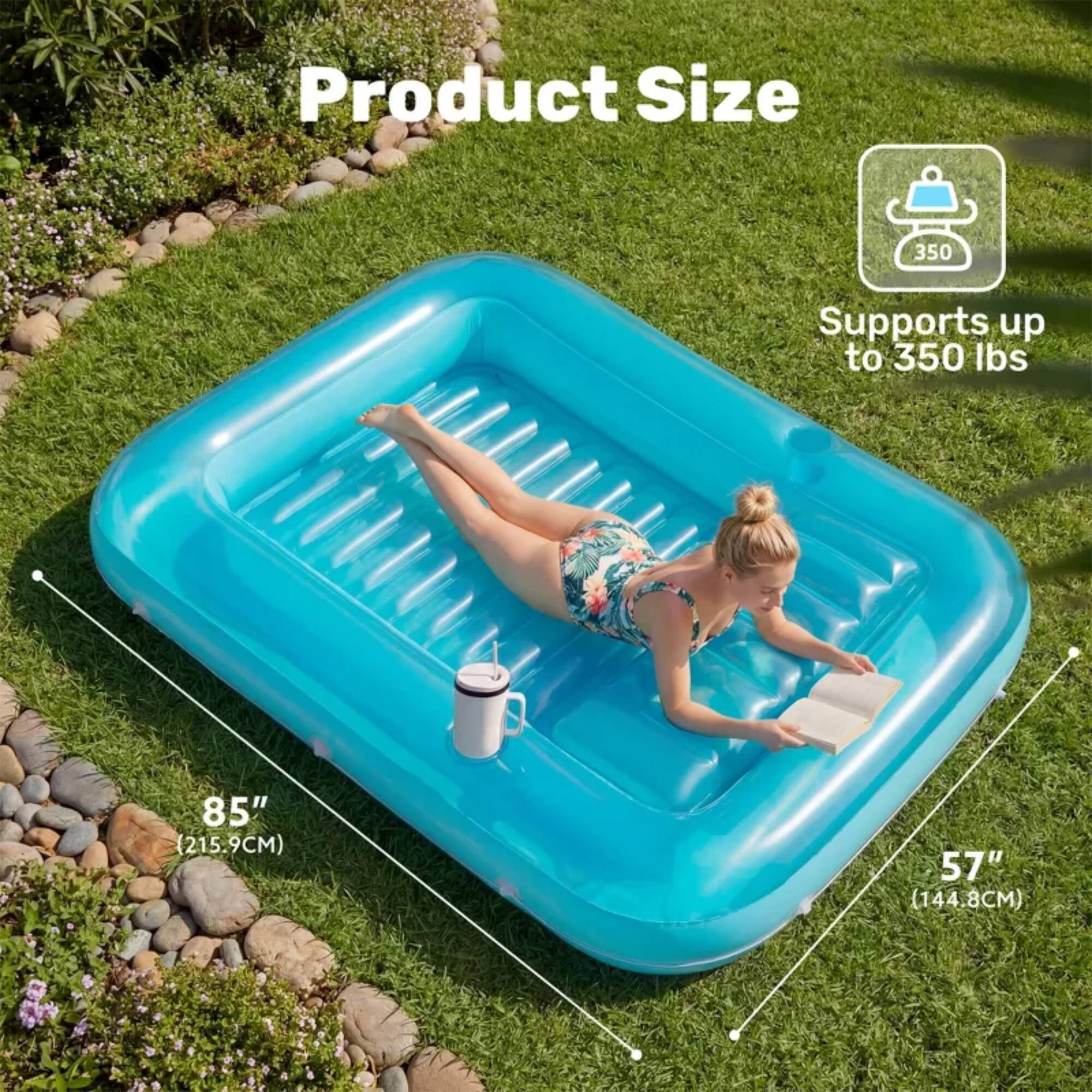 Product Size: 350  
Supports up to 350 lbs  
85" (215.9CM)  
57" (144.8CM)