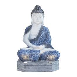 Techko - Outdoor Solar Meditating Buddha with Integrated LED Spotlight