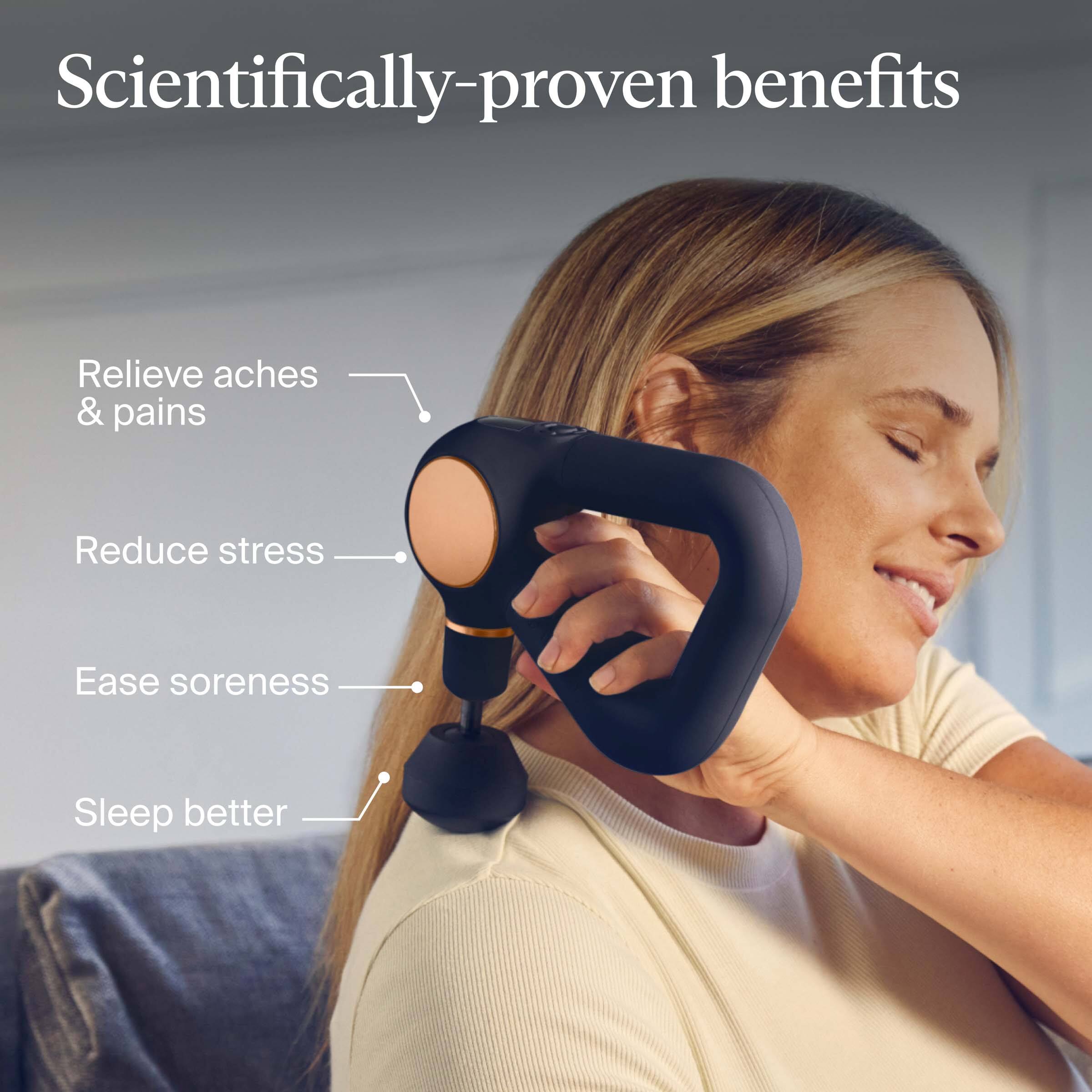 Scientifically-proven benefits

- Relieve aches & pains
- Reduce stress
- Ease soreness
- Sleep better