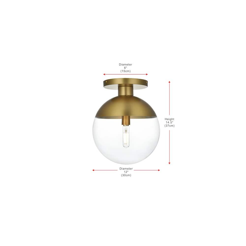 Living District - Eclipse 12 Inch Flush Mount Clear Shade in Chrome - Satin Gold And Clear price history on PriceWatchPro