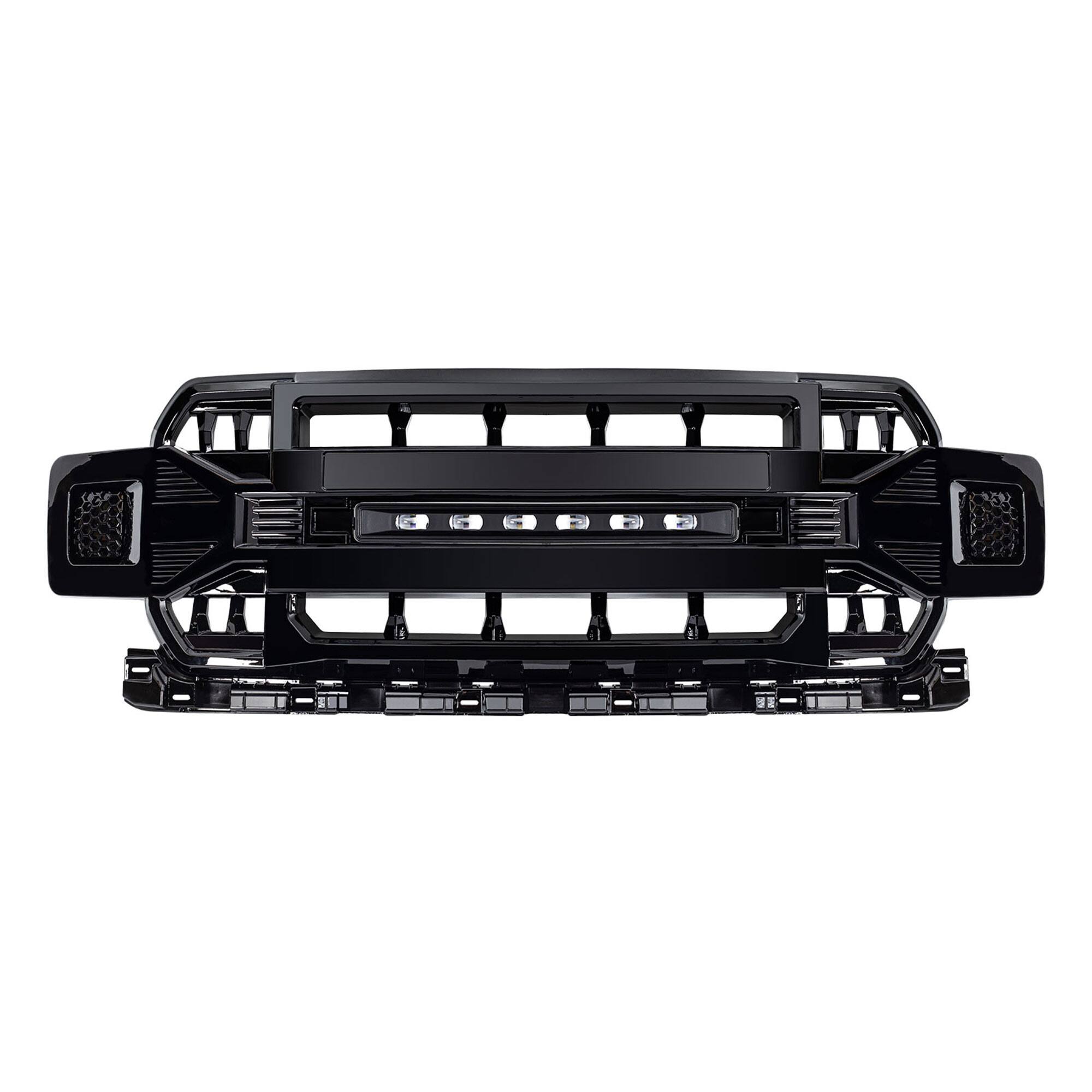 Alt View 7. AMERICAN MODIFIED - AMERICAN MODIFIED Armor Grille Compatible with 2018-2020 Ford F150, Glossy Black - Glossy Black.