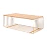 LeisureMod - Walden Modern Ash Wood Veneer Coffee Table with Powder Coated Steel Base for Home Living Room - Gold