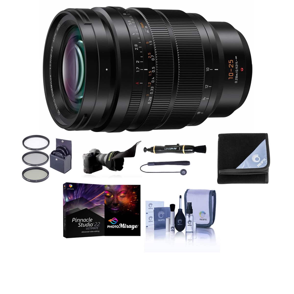 Bundle - Panasonic - Leica DG Vario-Summilux 10-25mm f/1.7 Lens, MFT w/PC Software Kit