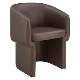Verity Barrel Back Vegan Leather Dining Chair by Modway - Brown