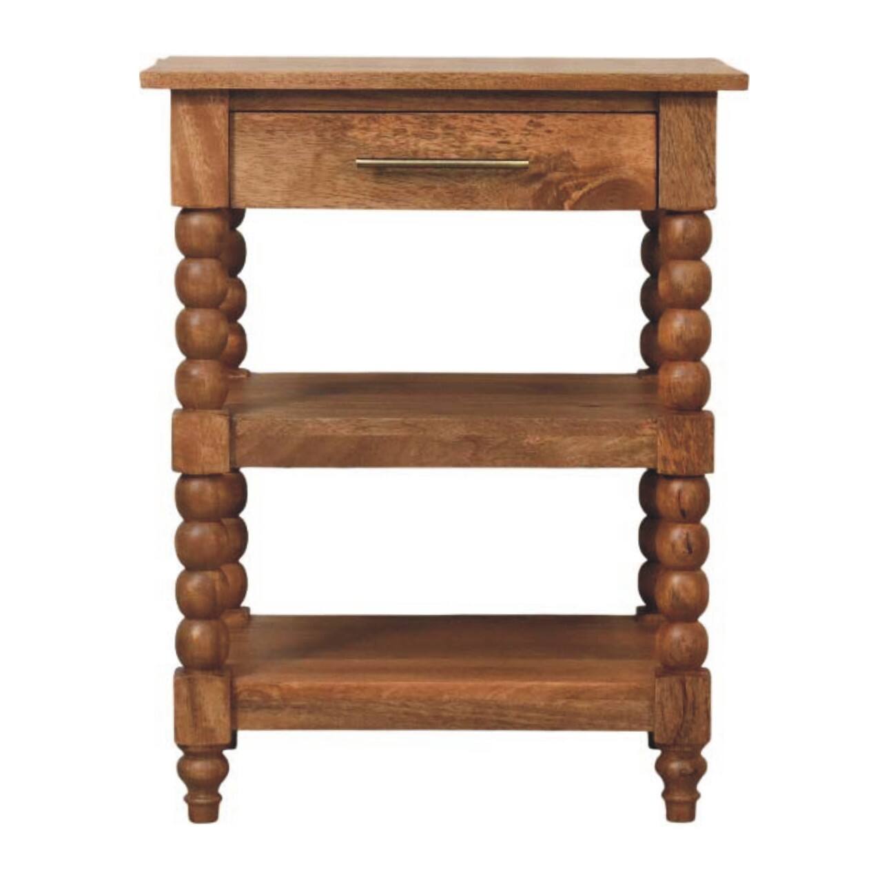 Front. Artisan Furniture - Artisan Furniture Solid WoodBarley Twist Side Table - Brown.