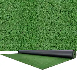 VEVOR - Artificial Grass, 18 x 10 ft Fake Grass Turf Rug, 0.6 in Pile Height Realistic Synthetic Lawn Carpet Roll Mat - Green