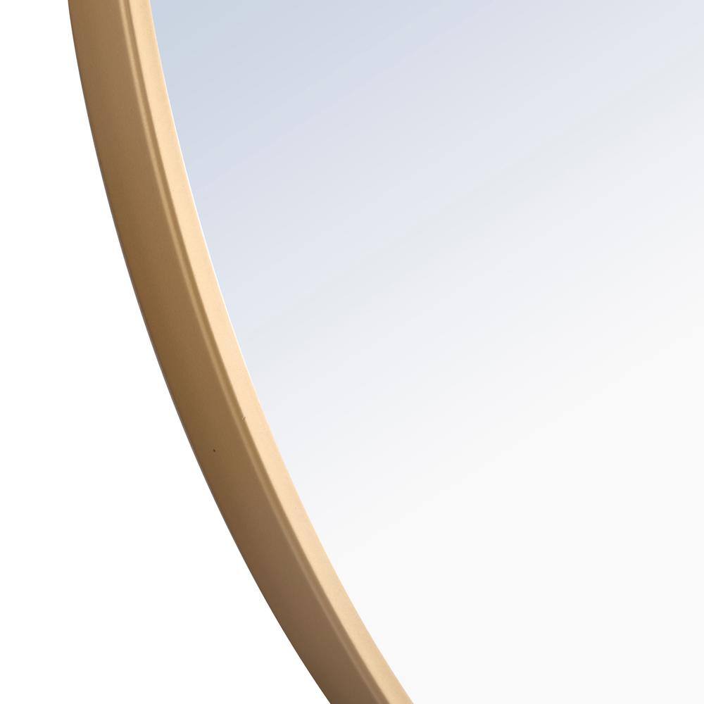 Alt View 6. Elegant Decor - Metal frame Round Mirror 32 inch Brass finish - Brass.