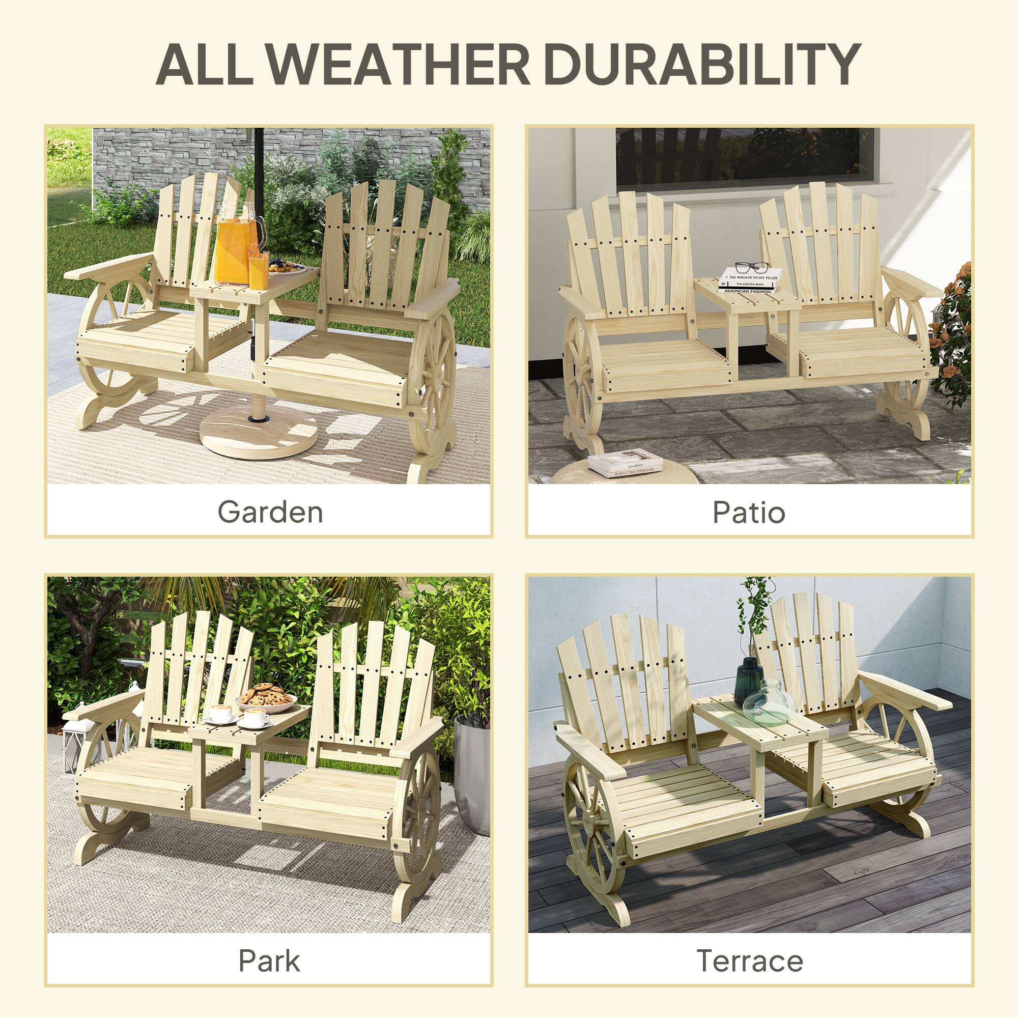 ALL WEATHER DURABILITY
Garden
Patio
Park
Terrace