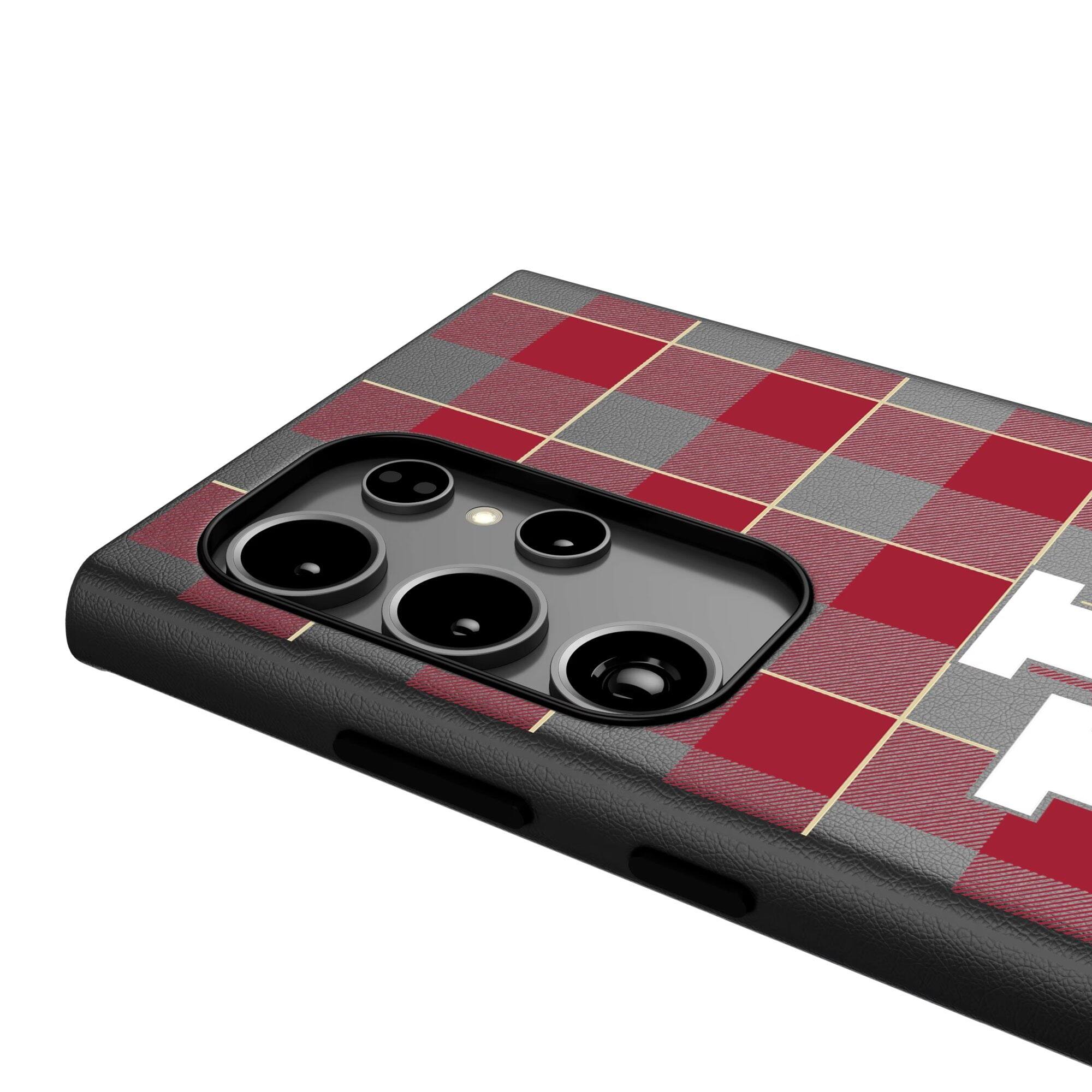 Alt View 3. Keyscaper - Indiana Hoosiers Plaid Galaxy Magnetic Bump Case - S25 - Black.