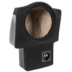 Front. NVX - 2017-2023 GMC Acadia BOOST Box - Custom-Fit Empty Single 10" Sealed Subwoofer Enclosure - Black.
