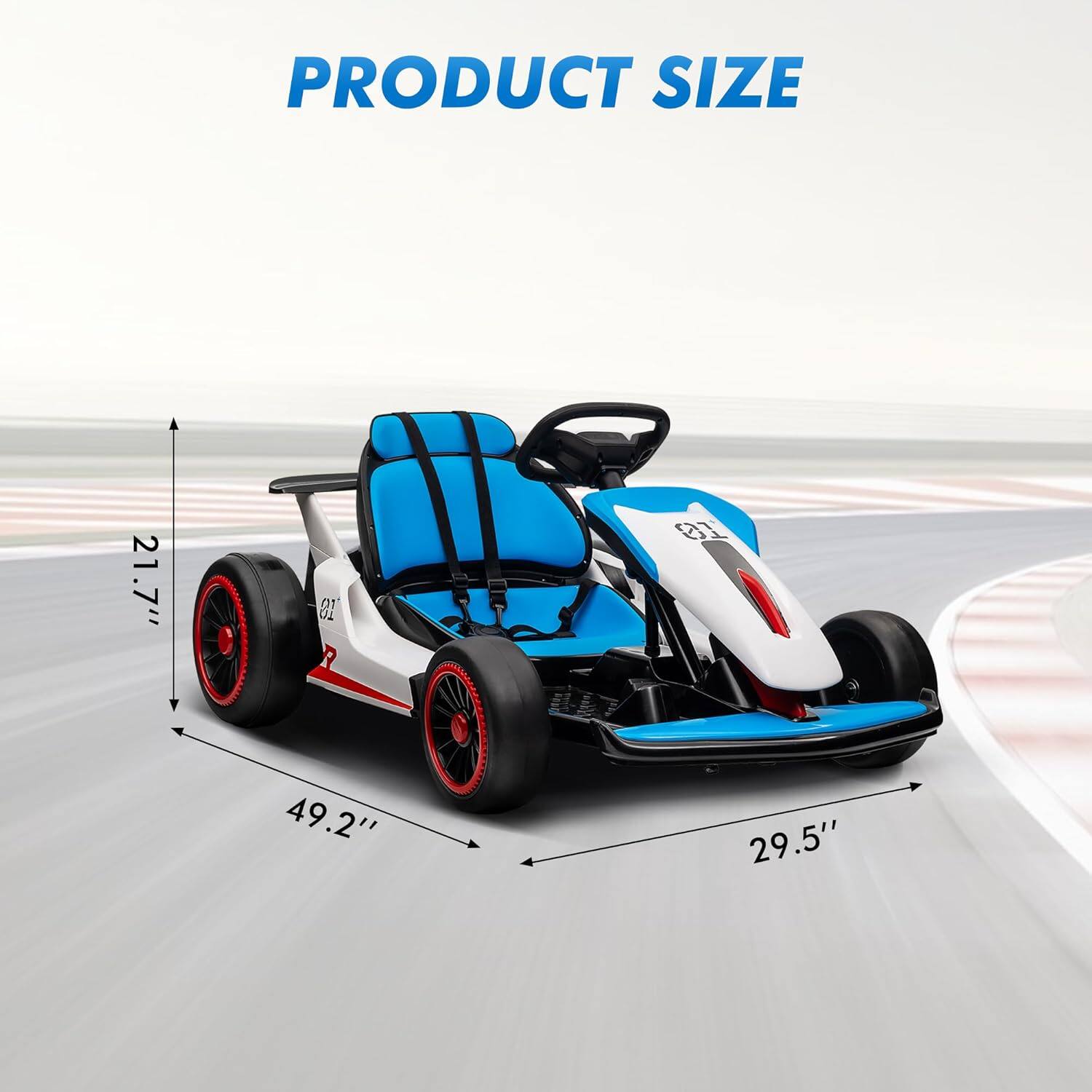 PRODUCT SIZE  
21.7"  
49.2"  
29.5"