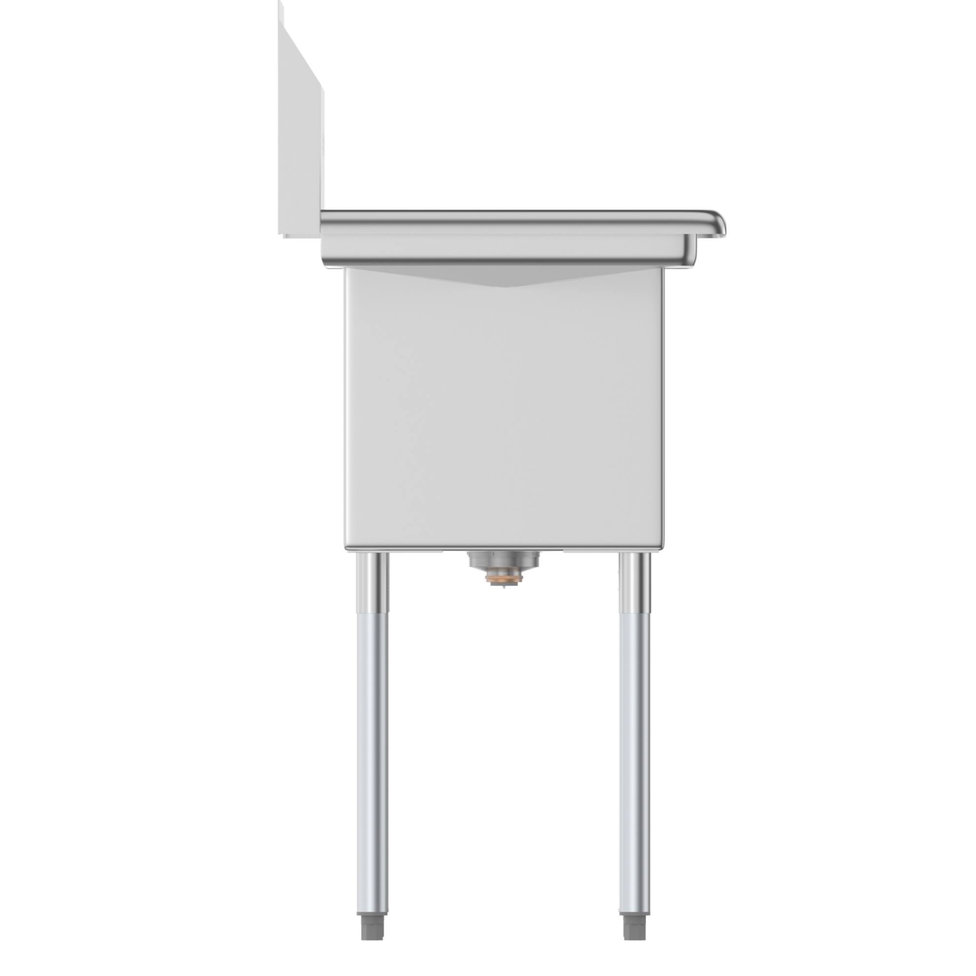 Alt View 5. Koolmore - 33 in. One Compartment Stainless Steel  Sink with Drainboard, Bowl Size 15"x 15"x 12" SA151512-15L3. - Stainless Steel.