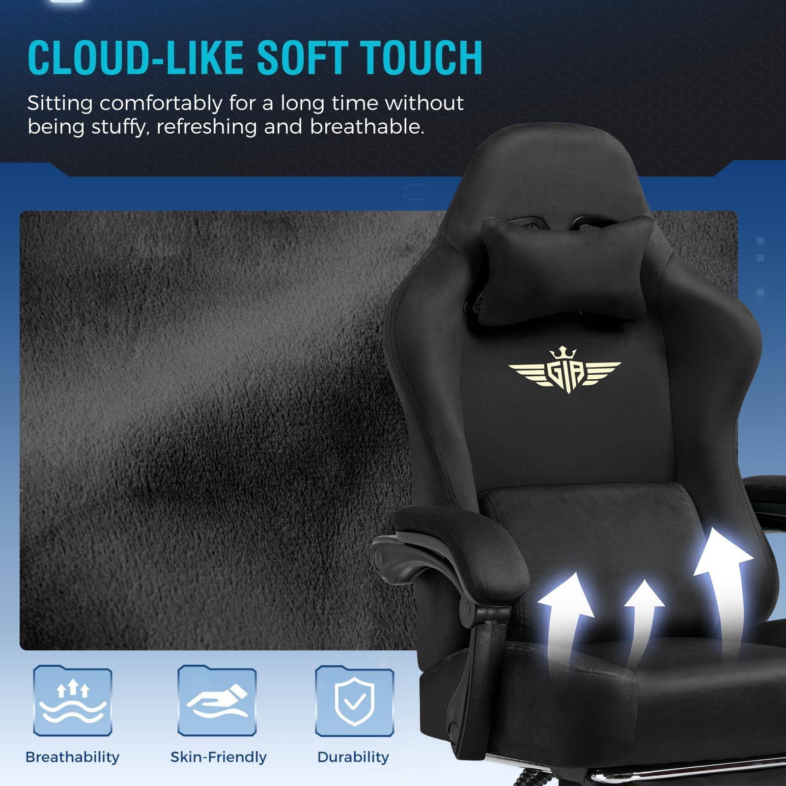CLOUD-LIKE SOFT TOUCH  
Sitting comfortably for a long time without being stuffy, refreshing and breathable.  

Breathability  
Skin-Friendly  
Durability