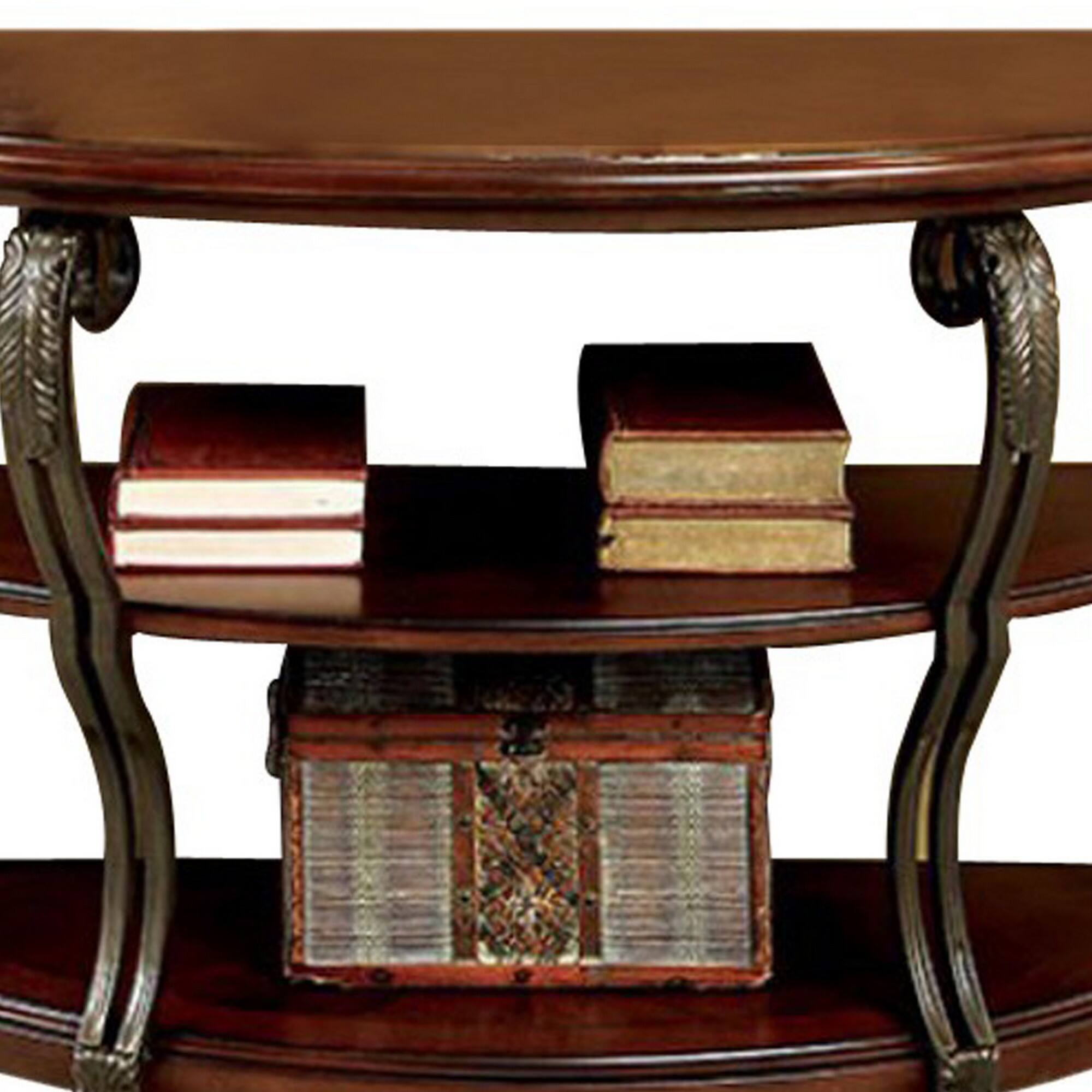 Alt View 2. Manhattan Lane - May Transitional Style Sofa Table - Brown Cherry.