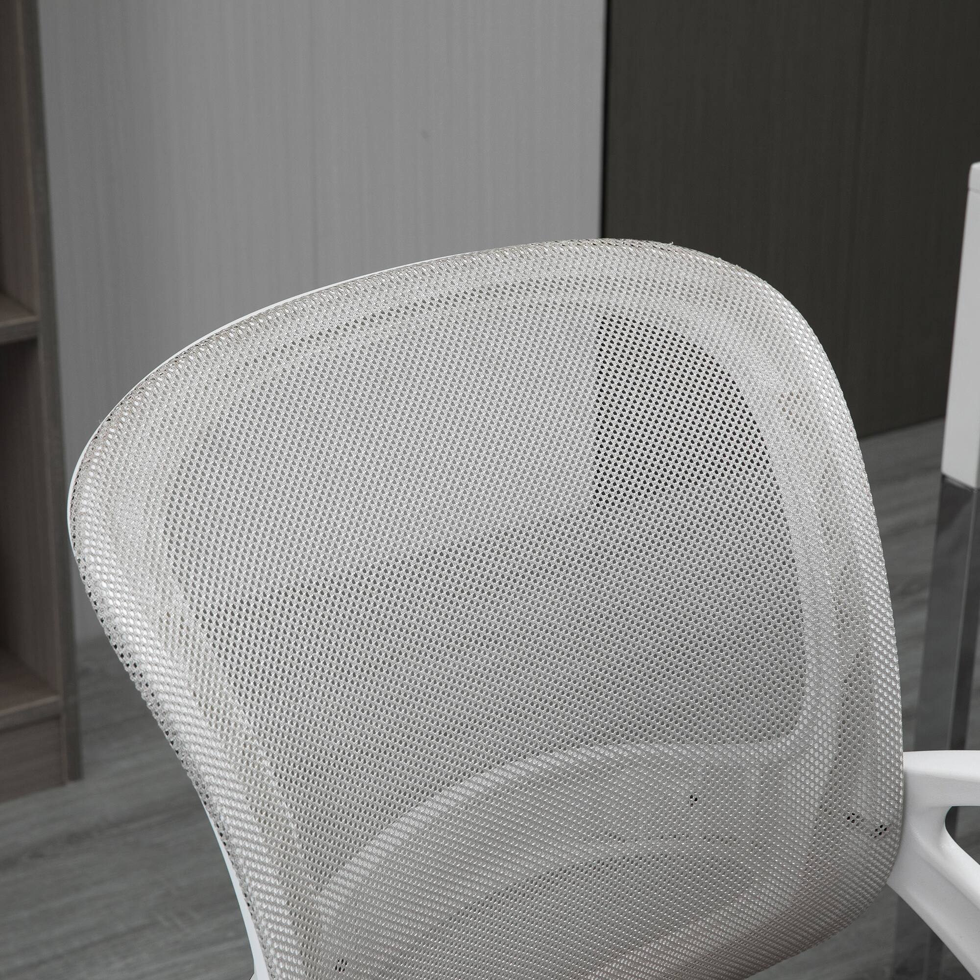 Alt View 8. Homcom - Mid Back Computer Desk Chair, Ergonomic Mesh Office Chair with Rocking Function - Gray.