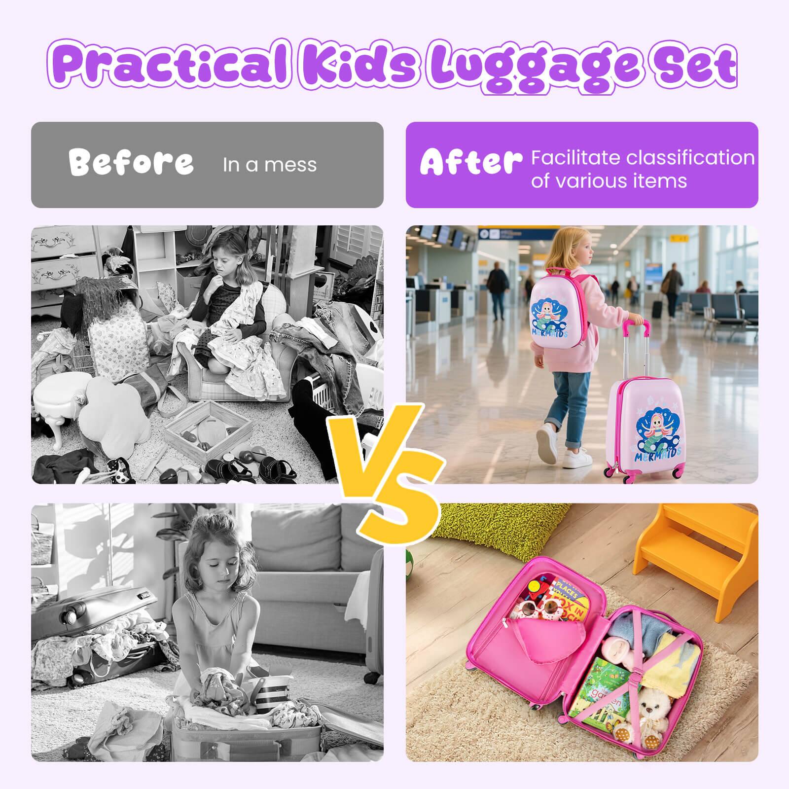 Practical Kids Luggage Set

Before: In a mess

After: Facilitate classification of various items