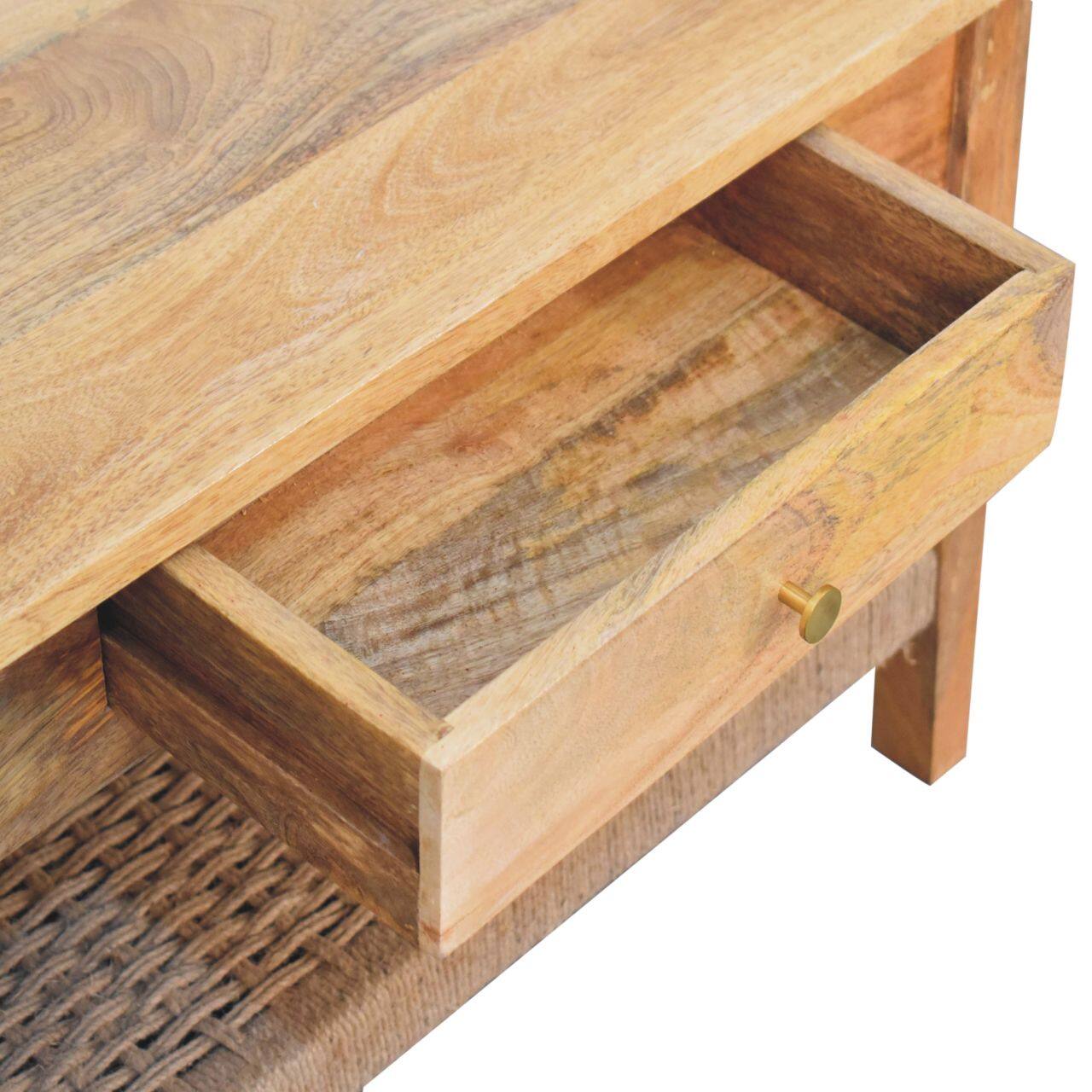 Alt View 2. Artisan Furniture - Rope 1 Drawer Coffee Table - Brown.