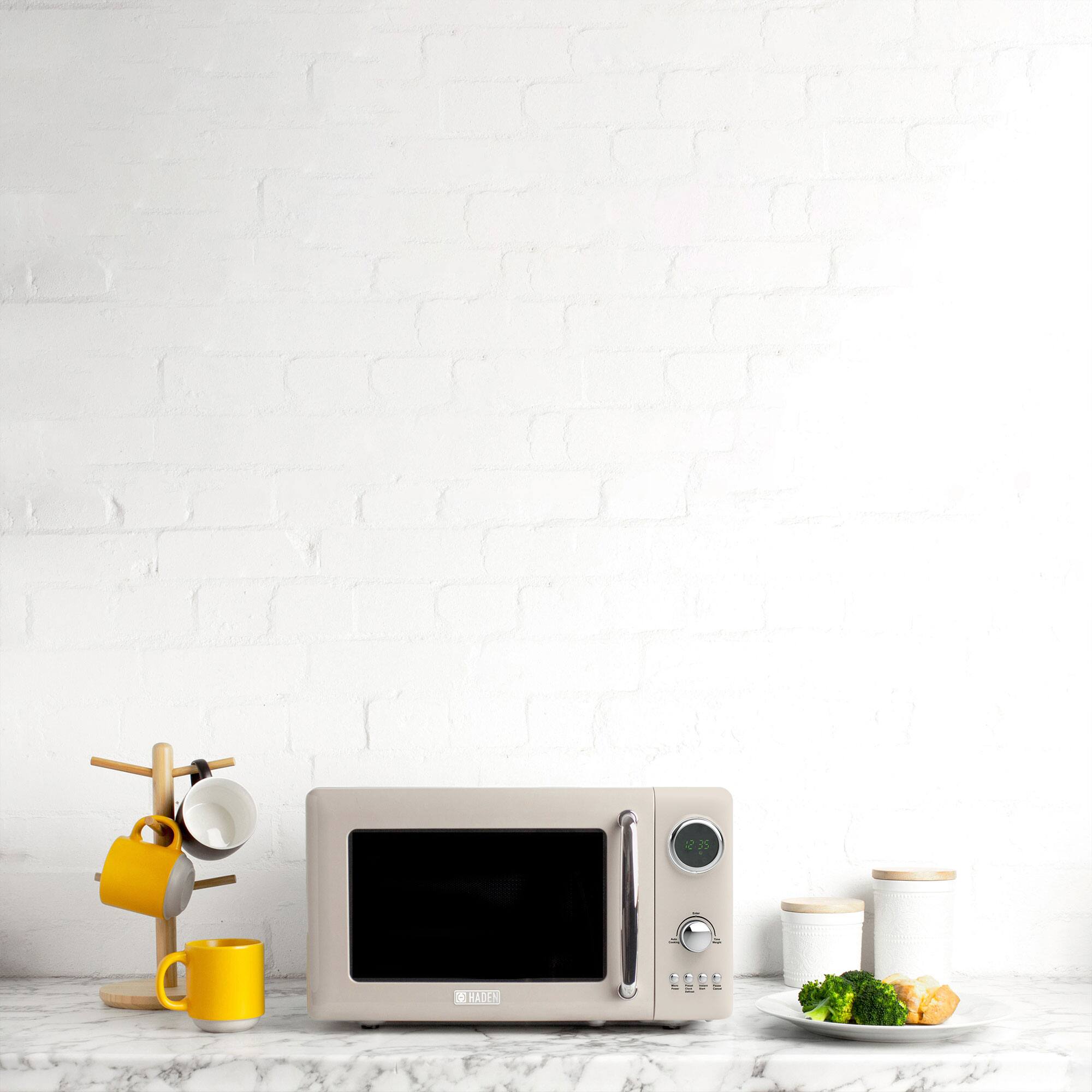 Alt View 7. Haden - Haden 12 Cup Coffee Maker Machine & 700W Digital Microwave Oven, Putty/Chrome - Putty.