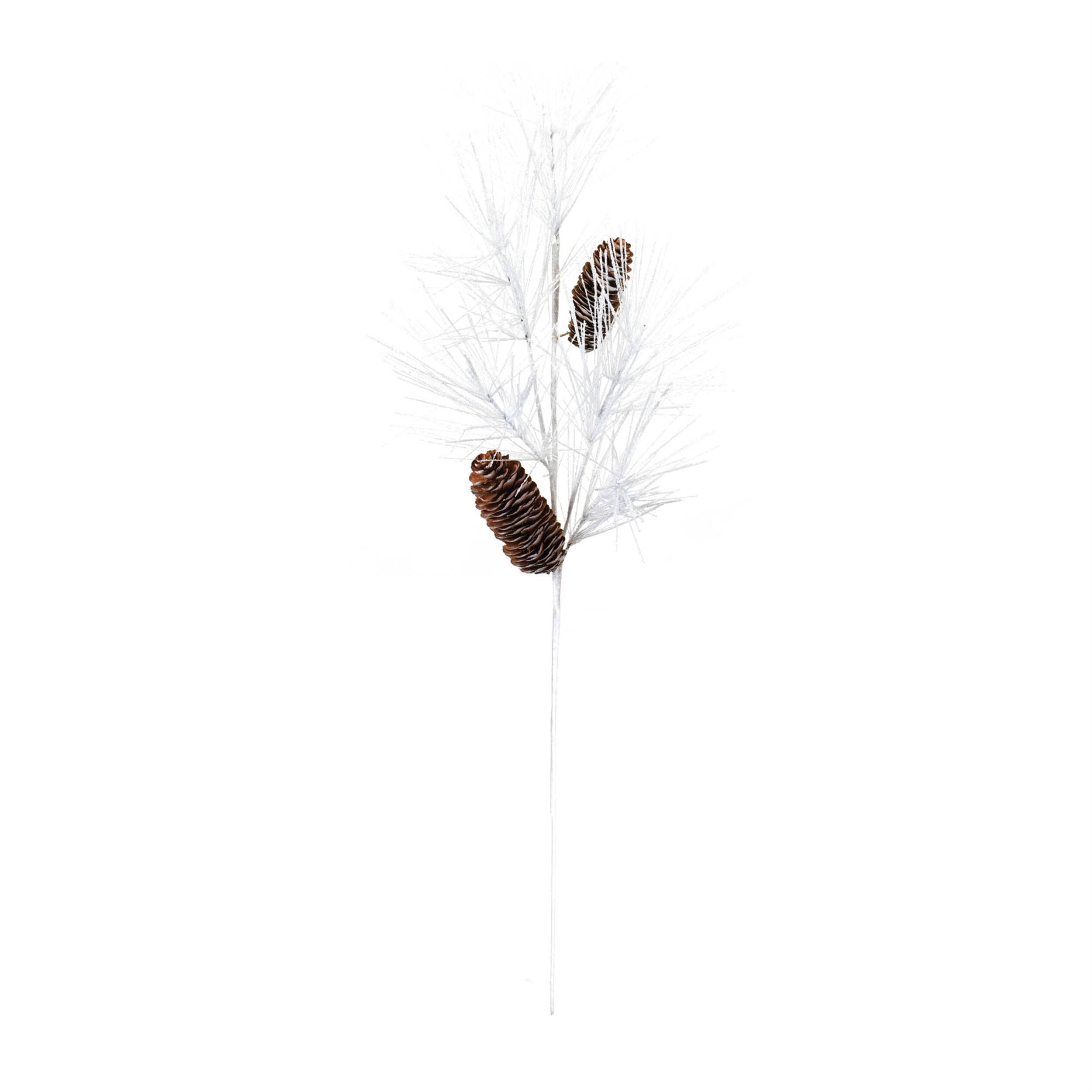 Angle. BreeBe - Pine and Cone Spray (Set of 6) - White, Brown.