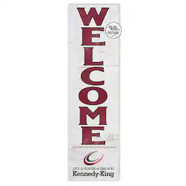 Jardine - Kennedy-King College Statesmen 10'' x 35'' Indoor/Outdoor Welcome Sign - White