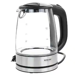 Better Chef - 1.7 Liter 360 Degree Glass Cordless Electric Kettle - Silver