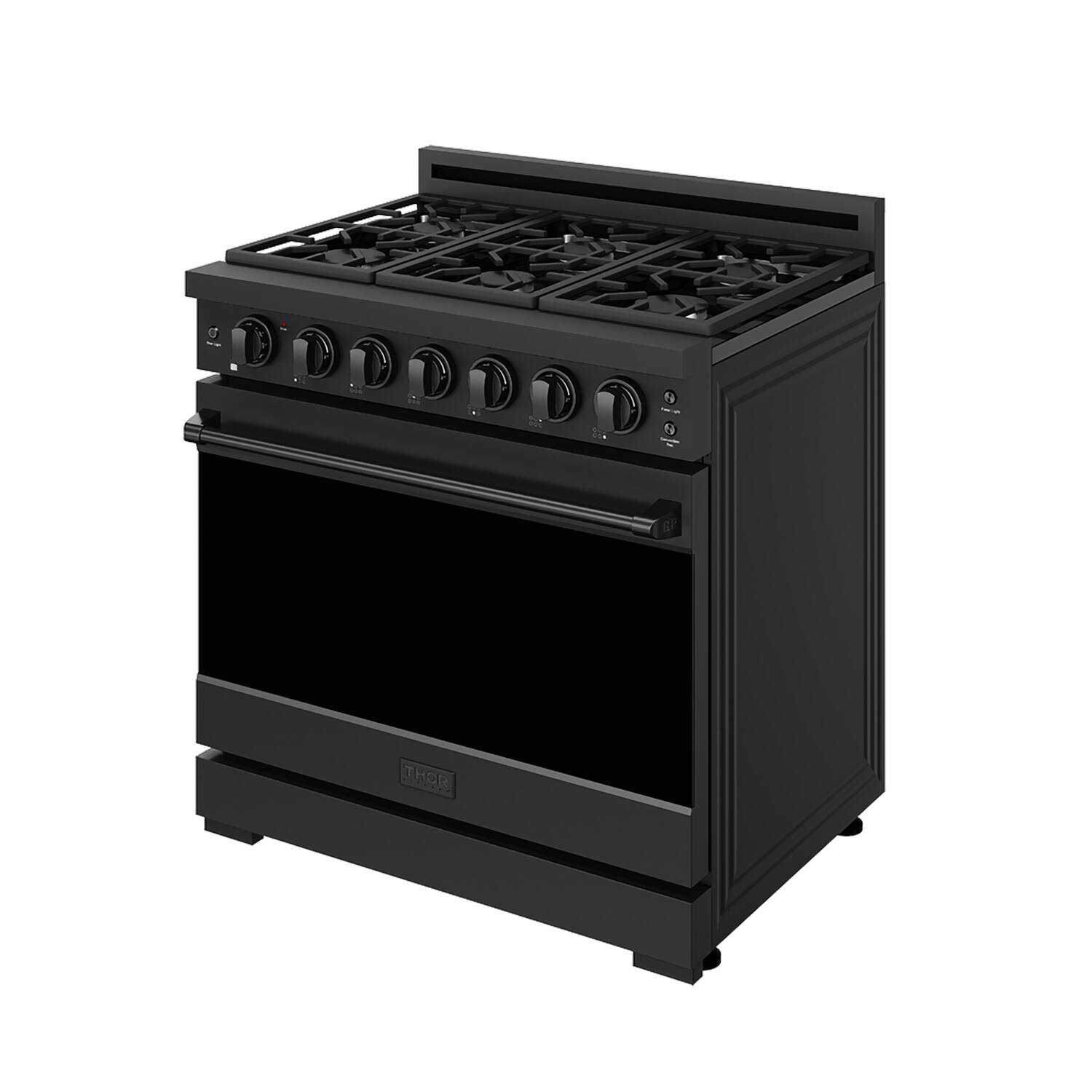 Angle. Thor Kitchen - Gordon Ramsay Series by Thor Kitchen 6.0 Cu. Ft Freestanding Gas Range - Black.