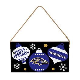 Evergreen Enterprises - Baltimore Ravens 6" x 11" Holiday Wood Wall Sign - Multicolor