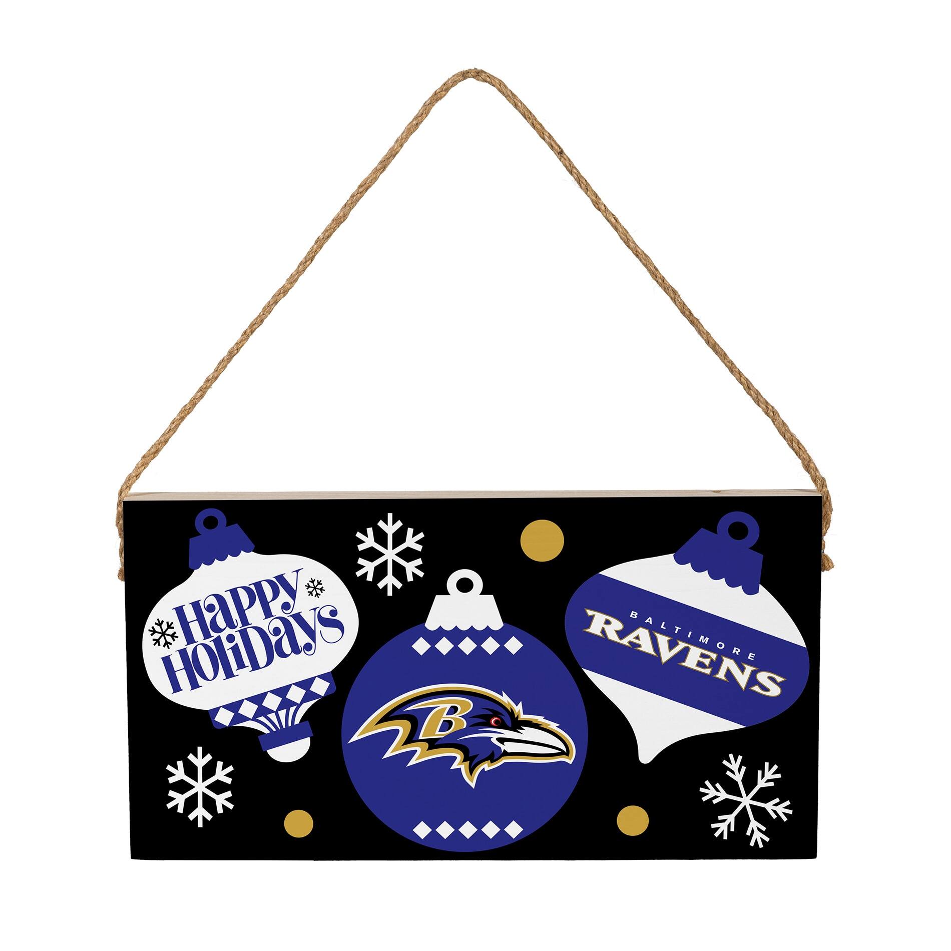 Baltimore Ravens 6" x 11" Holiday Wood Wall Sign