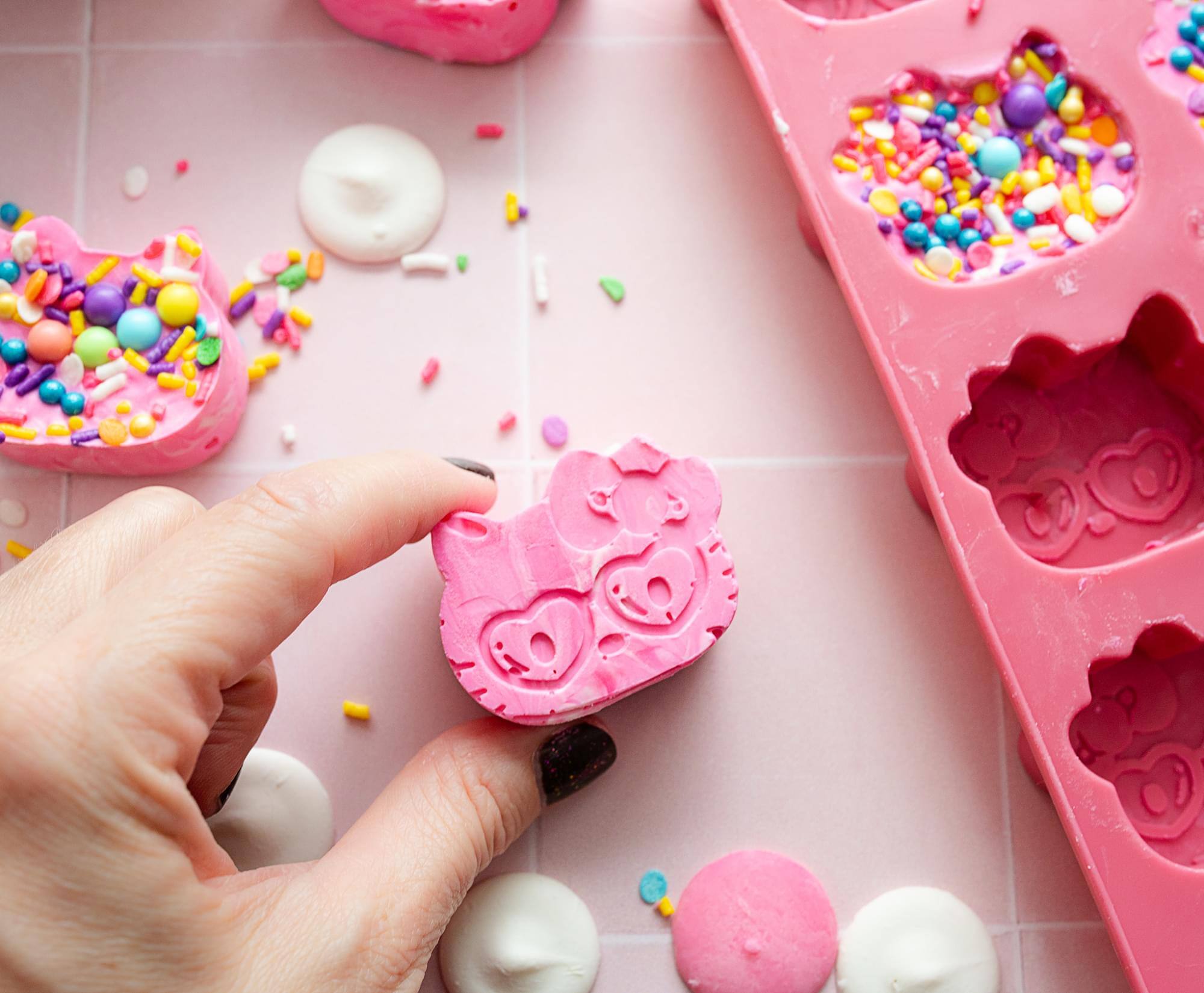 Alt View 5. Silver Buffalo - Sanrio Hello Kitty Hearts Silicone Ice Cube Tray | Makes 8 Cubes - Pink.