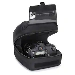 USA Gear - Quick-Access DSLR Hard-Shell Camera Zoom Lens Case - Black