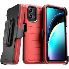 RomeTech - Defender Case for Motorola G 5G (2024) - Red / Black - Red & Black