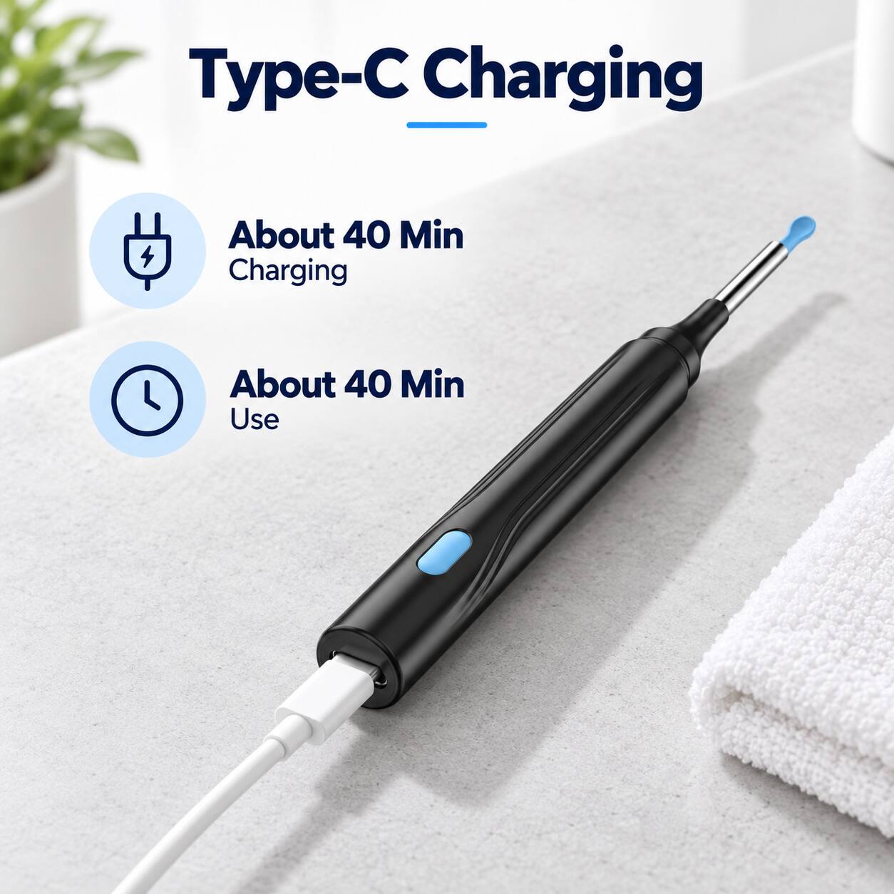 Type-C Charging

About 40 Min Charging

About 40 Min Use