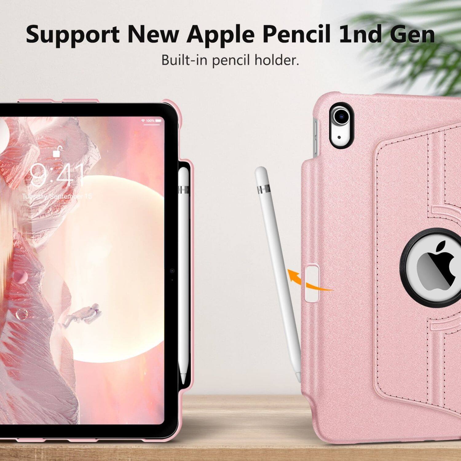 Support New Apple Pencil 1st Gen  
Built-in pencil holder.  

9:41  
Tuesday September 15