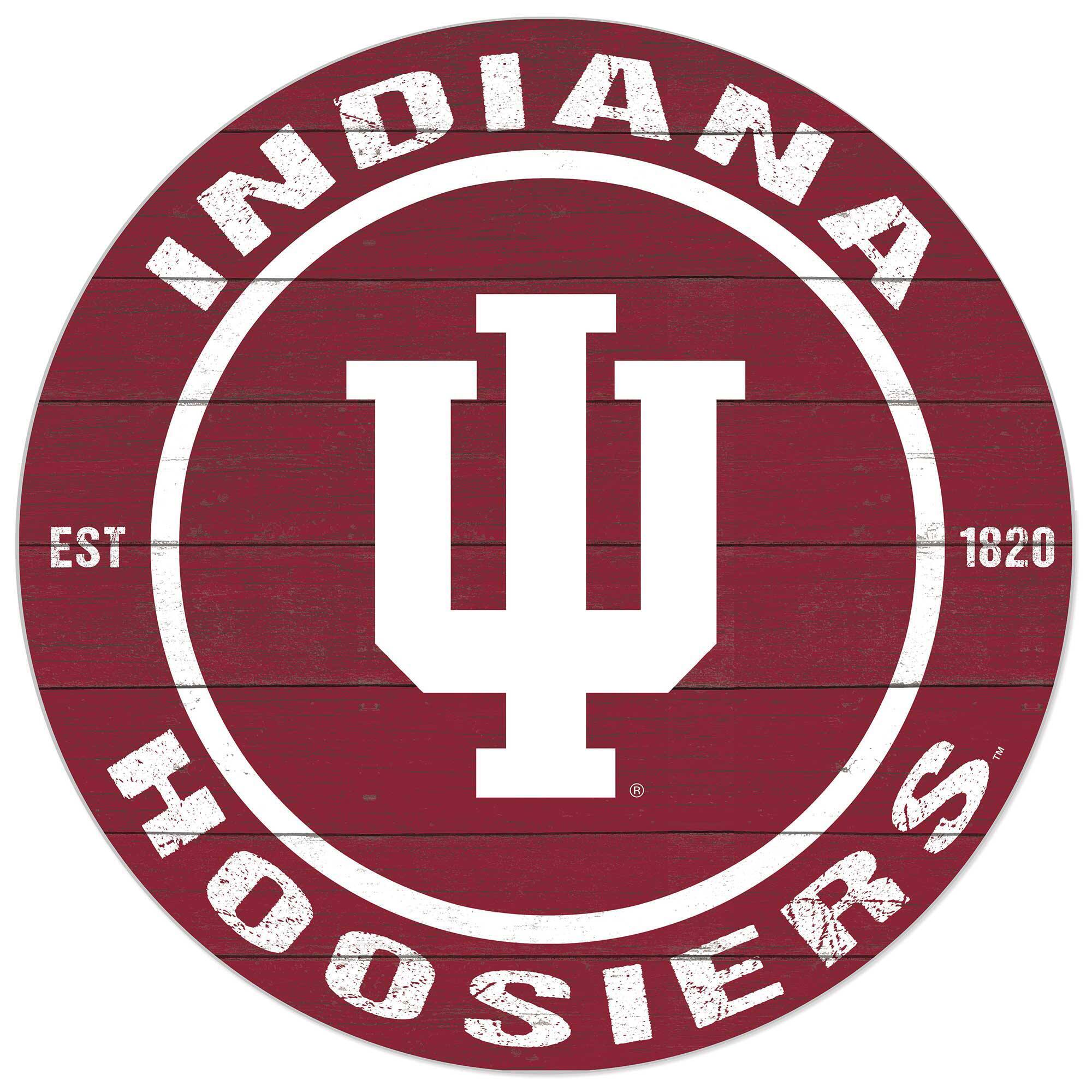 Jardine - Indiana Hoosiers 20'' x 20'' Indoor/Outdoor Circle Sign - Red