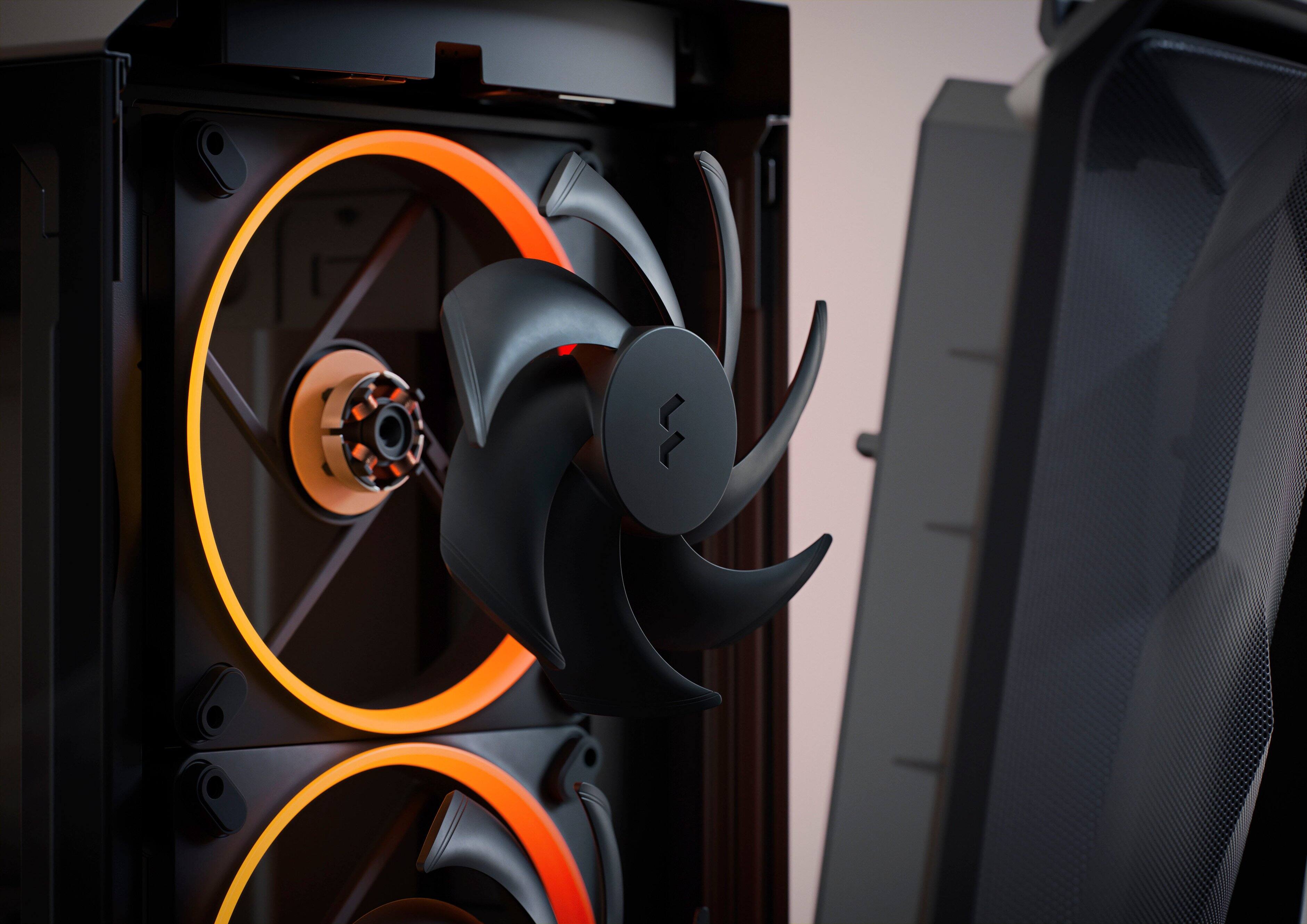 Alt View 15. Fractal Design - Meshify 3 RGB ATX mATX White Chassis with Clear TG Side Panel Mid-Tower PC Case - White.