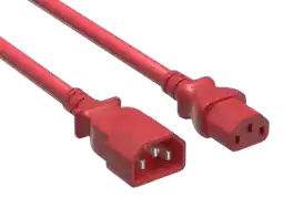 Cable Leader - Power Extension Cord, IEC C13 to C14 Heavy Duty, 14 AWG 15A 250V for PDU, UPS, Server Rack, Network Switch - Red