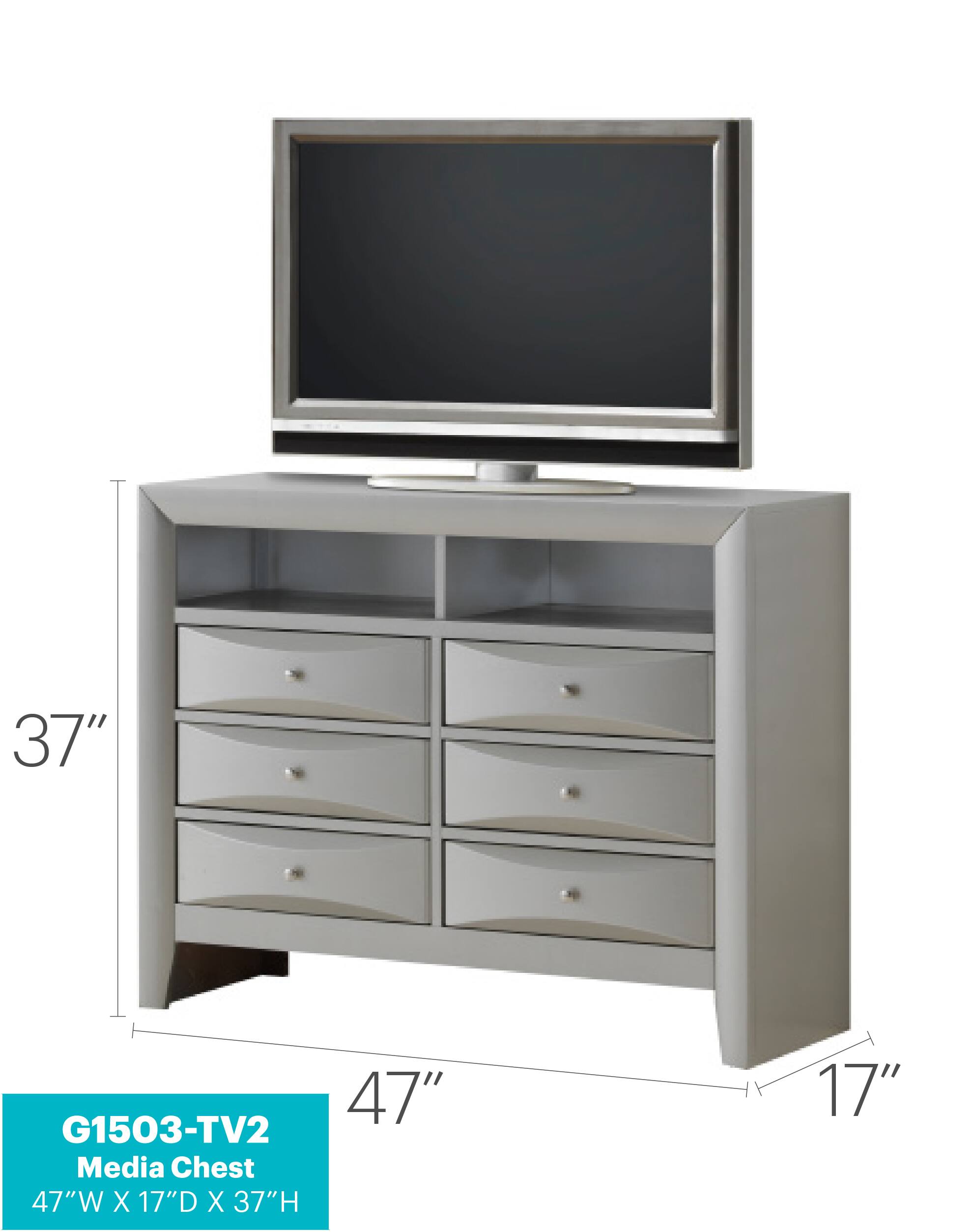 G1503-TV2 Media Chest  
47"W x 17"D x 37"H