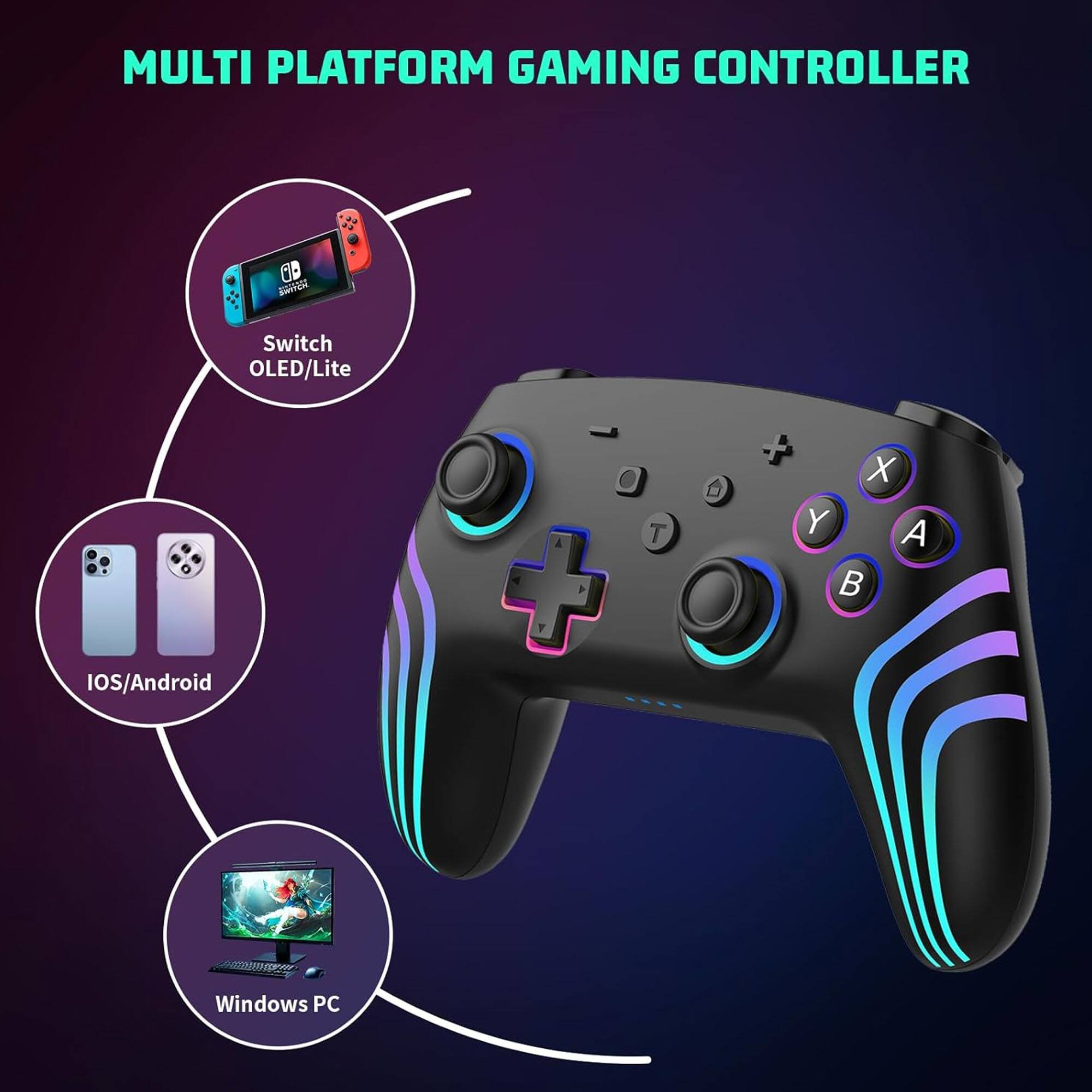 MULTI PLATFORM GAMING CONTROLLER

- Switch OLED/Lite
- IOS/Android
- Windows PC