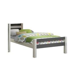 Manhattan Lane - Robin Twin Size Bed, Transitional Style White and Gray Wood Frame - White, Gray
