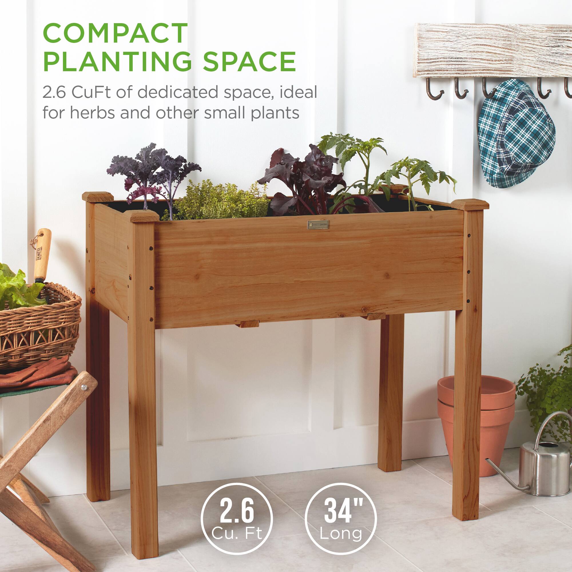 COMPACT PLANTING SPACE

2.6 CuFt of dedicated space, ideal for herbs and other small plants

2.6 Cu. Ft

34" Long