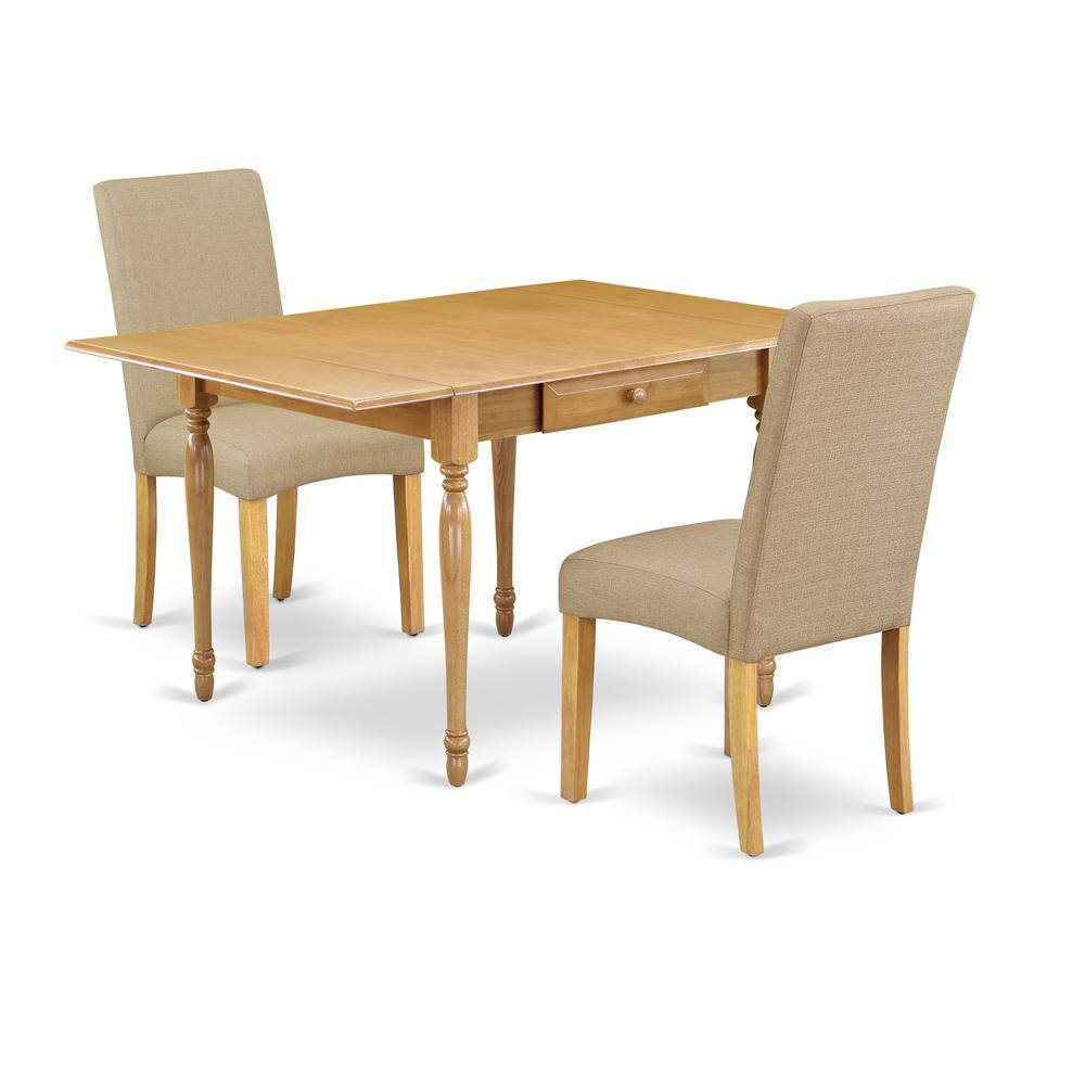 Left. East West Furniture - Dining Room Set Oak - Brown.
