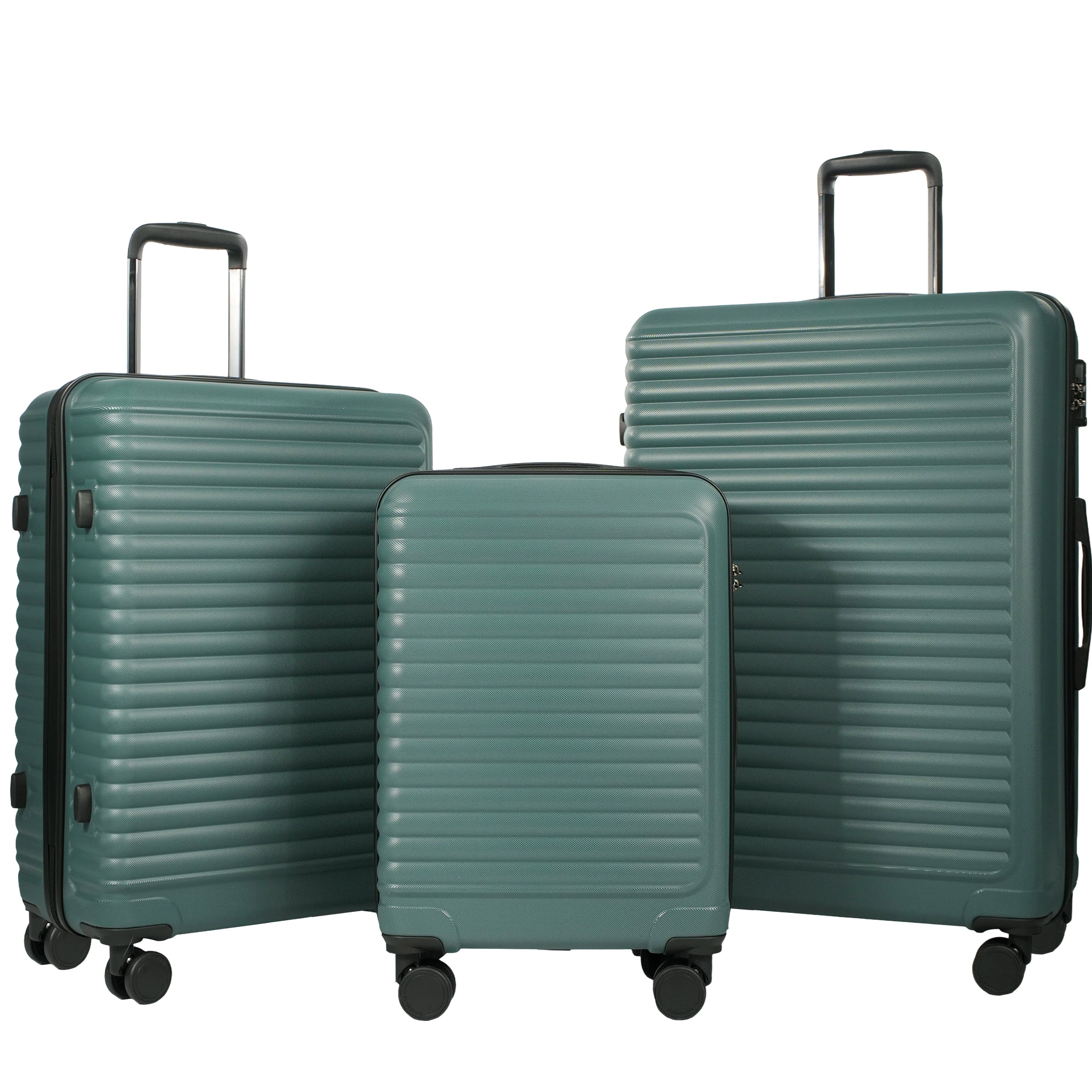 Travelhouse - 3 Piece Hardside Luggage Set Hardshell Lightweight Suitcase with TSA Lock Spinner Wheels - Green