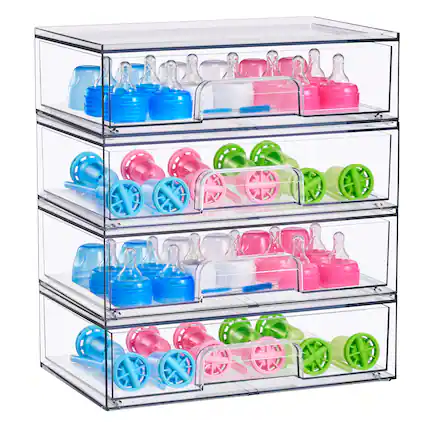 Front. Sorbus - Sorbus Stackable Clear Acrylic Organizer - 4 Drawer.