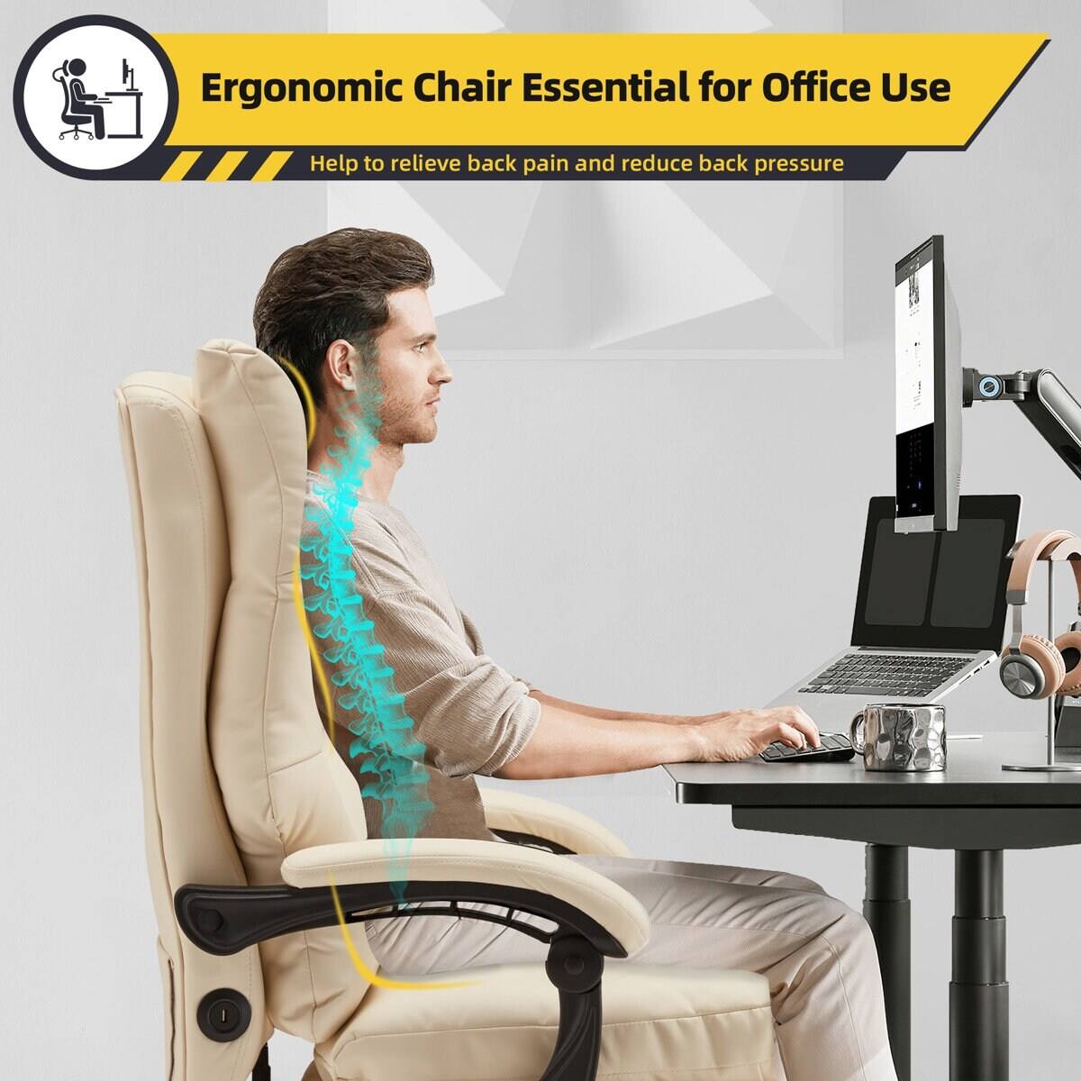Ergonomic Chair Essential for Office Use  
Help to relieve back pain and reduce back pressure