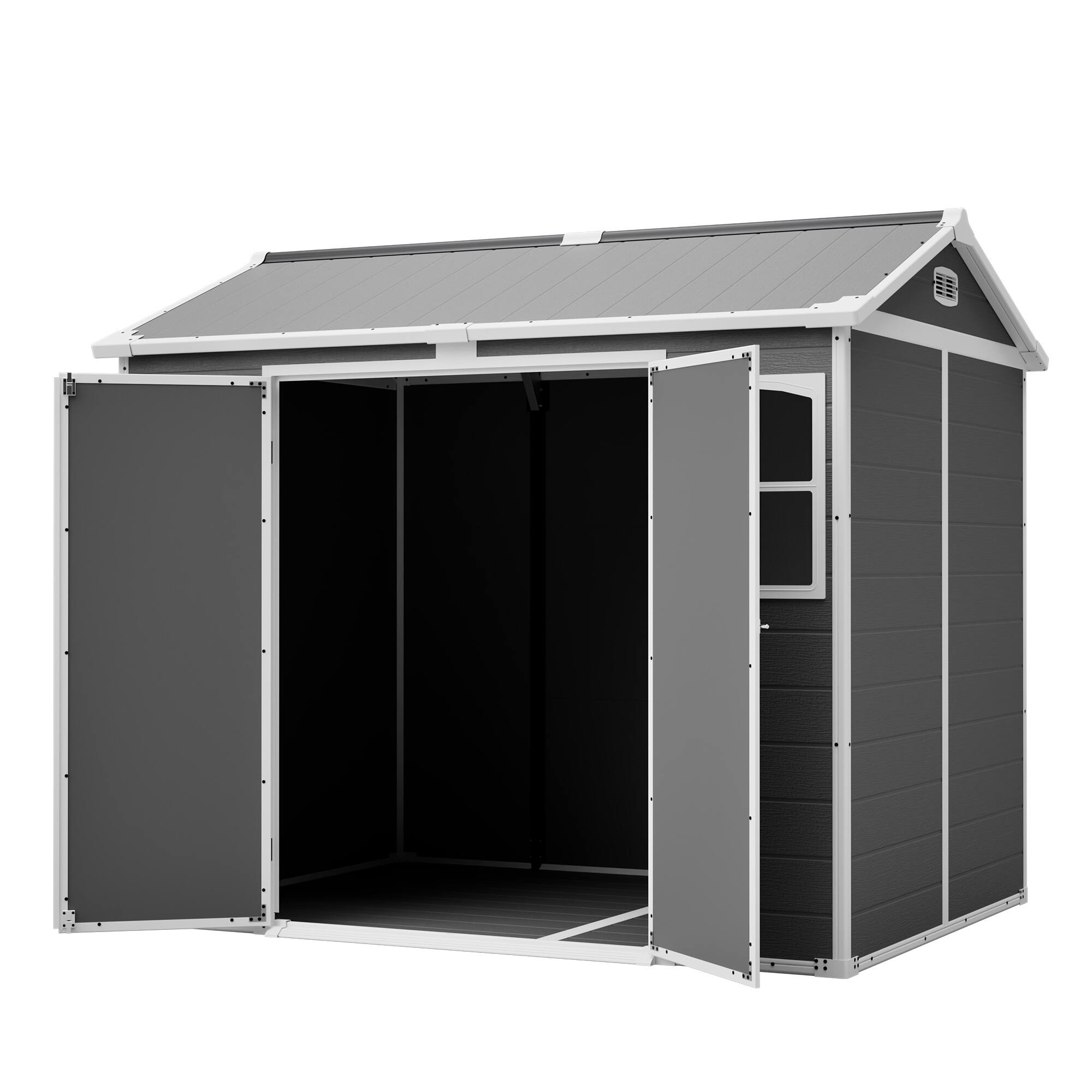 Alt View 8. Mondawe - 8x6 FT Plastic Utility Shed with Floor - Gray.
