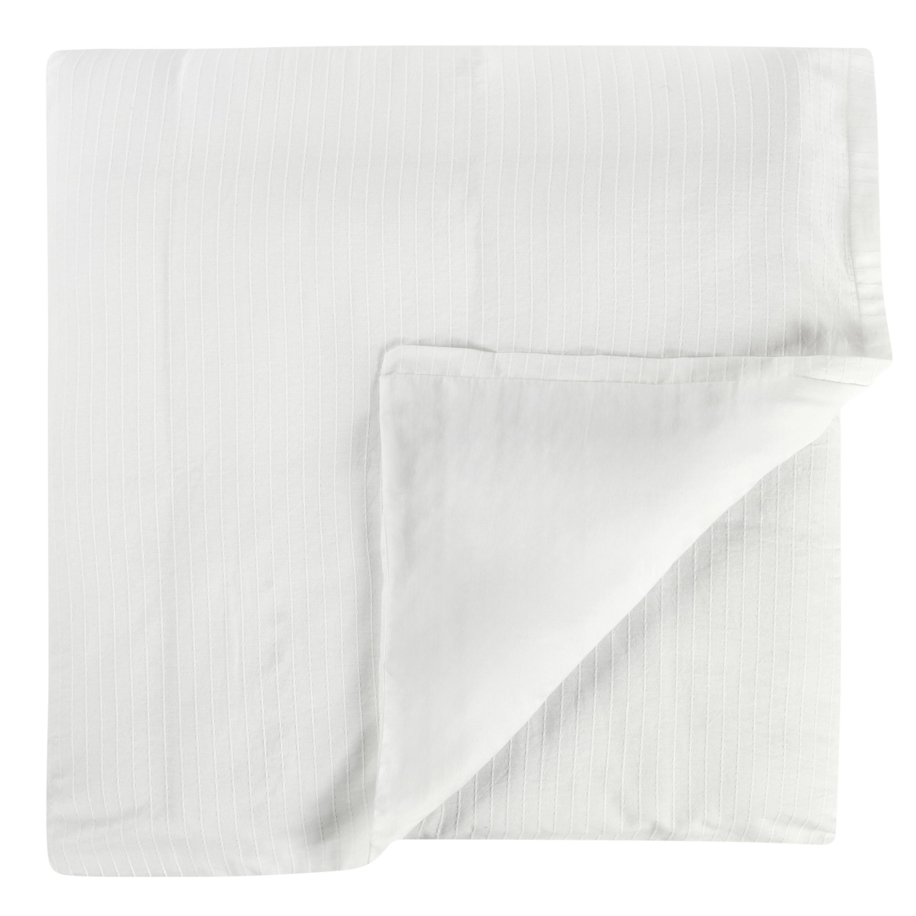 Left. Manhattan Lane - Zoni King Size Duvet Cover, Woven Stitch Design, Premium  Cotton - White.