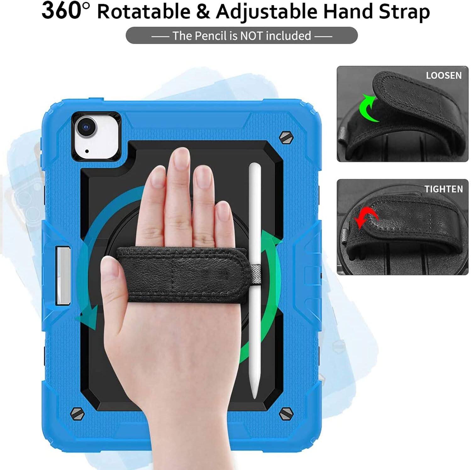 360° Rotatable & Adjustable Hand Strap  
The Pencil is NOT included  

LOOSEN  
TIGHTEN