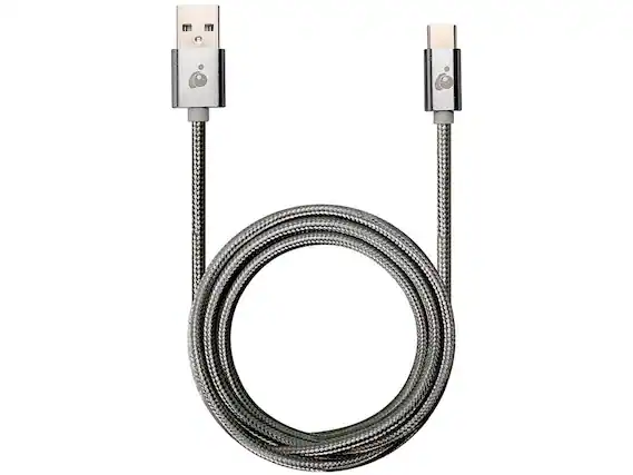 Front. IOGEAR - IOGEAR G2LU3CAM02-GY 6.56 ft. Gray Charge & Sync Pro - USB-C to USB-A Cable.