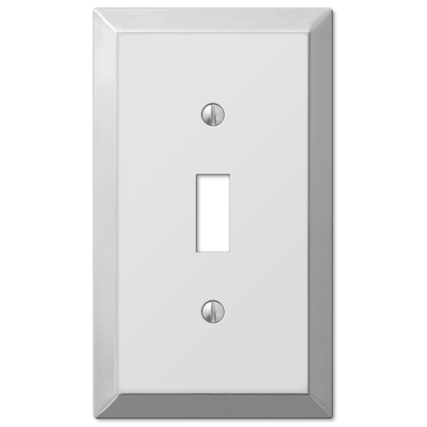 Angle. AMERELLE - Amerelle Century Polished Chrome 1 gang Stamped Steel Toggle Wall Plate 1 pk - Chrome.
